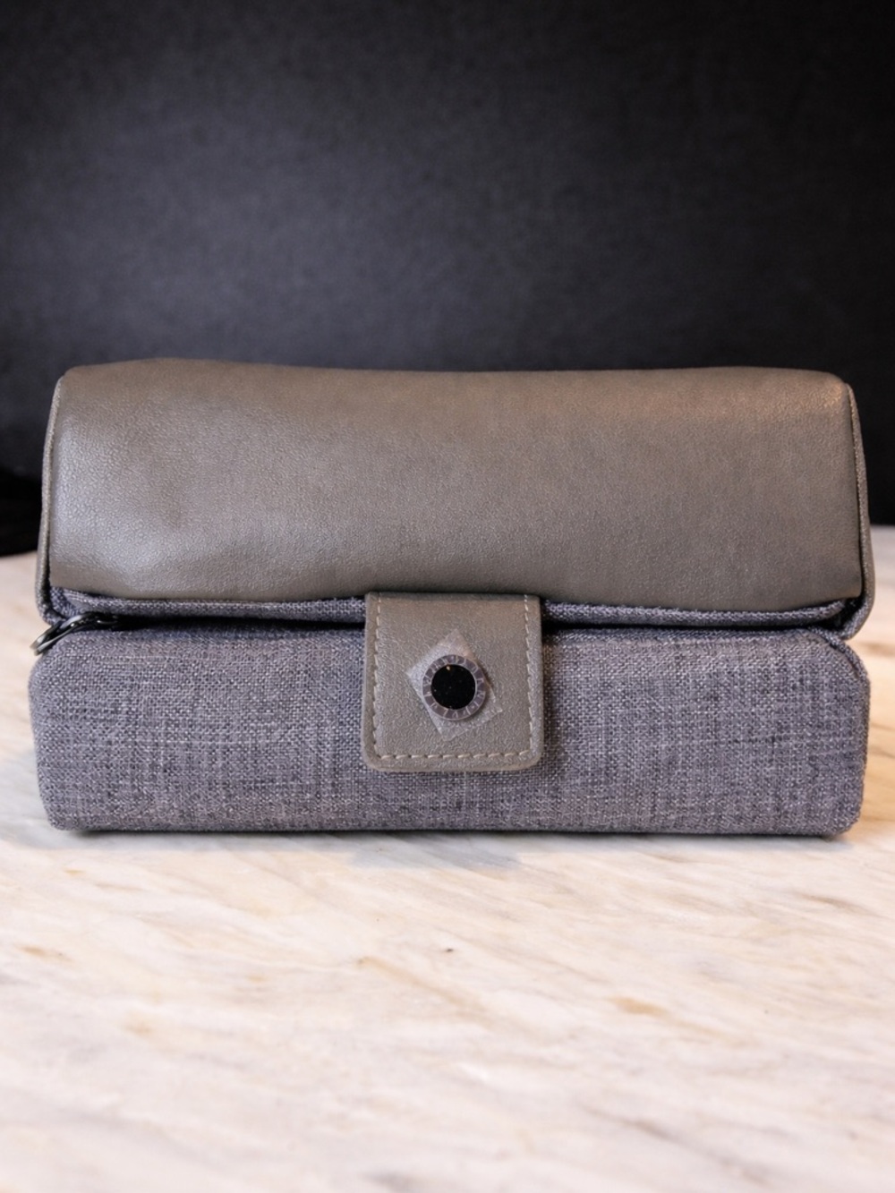 Bvlgari Travel Jewelry Case Gray Leather Emirates Amenity Kit